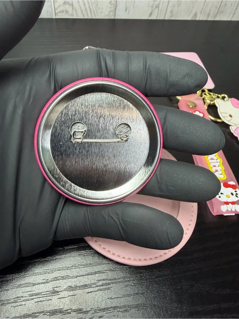 Hello Kitty Pink Luggage/Book Bag Tag and Keychain Set “Keychain Styles Vary”